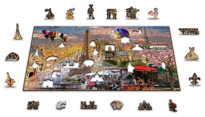 Dřevěné puzzle Jaro v Paříži
