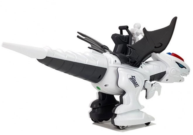 Interaktivní robotický tyranosaurus bílé barvy