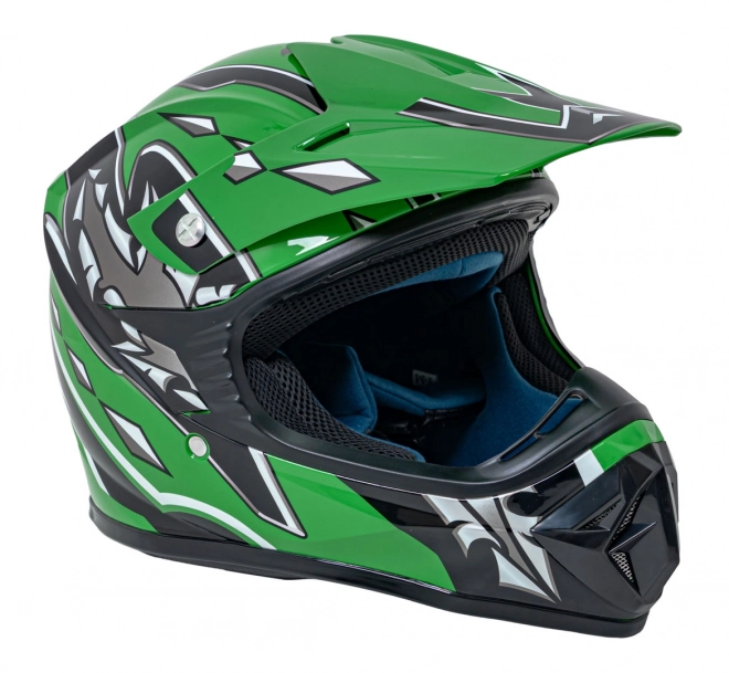 Kask na motocykl Enduro zelený