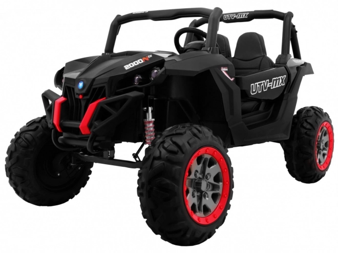 Dětské autíčko UTV-MX černé 4x4 s MP4, dálkové ovládání a LED osvětlení
