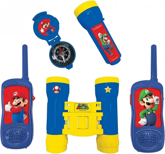 Dobrodružná sada SUPER MARIO s vysílačkami, baterkou, dalekohledem a kompasem