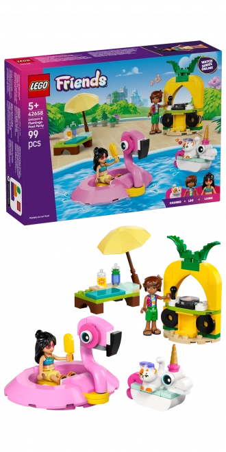 Lego Friends Zábava u bazénu s jednorožcem a plameňákem