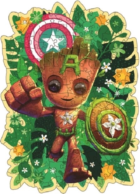 Dřevěné obrysové puzzle Groot