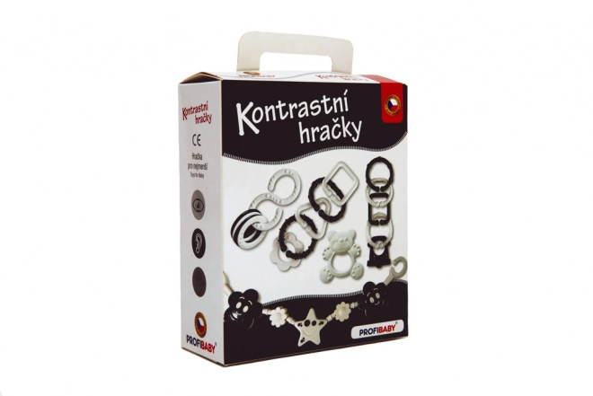 Kontrastní chrastítka a kousátka pro děti