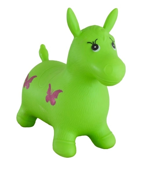Skákací kůň gumový zelený