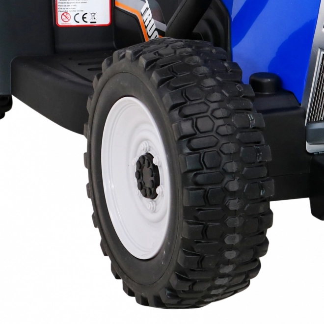 Dětský traktor s přívěsem modrý