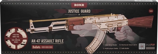 RoboTime 3D Dřevěné mechanické puzzle Útočná puška AK-47