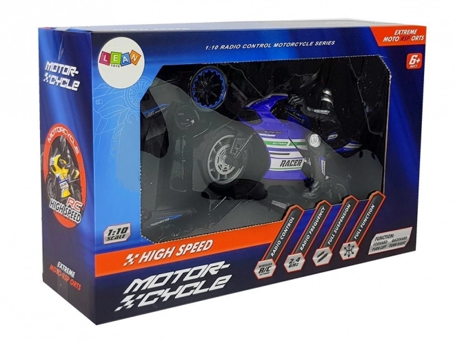Sportovní závodní motocykl na dálkové ovládání 2.4G Range 35m Blue