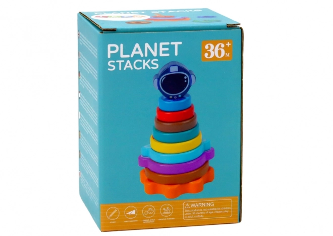 Pyramida Sorter Dřevěné puzzle Pyramida Planety Kosmos 10 ele.