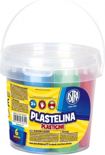 Plastelína ASTRA – sada 6 barev v kbelíku