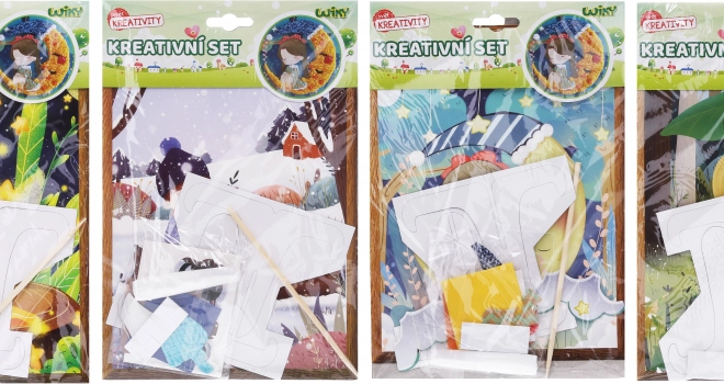 Kreativní set se stojánkem – mix motivů 17,5 × 26 cm
