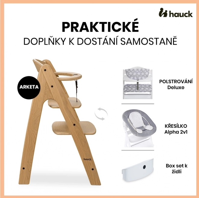 Dětská dřevěná jídelní židle Hauck Arketa