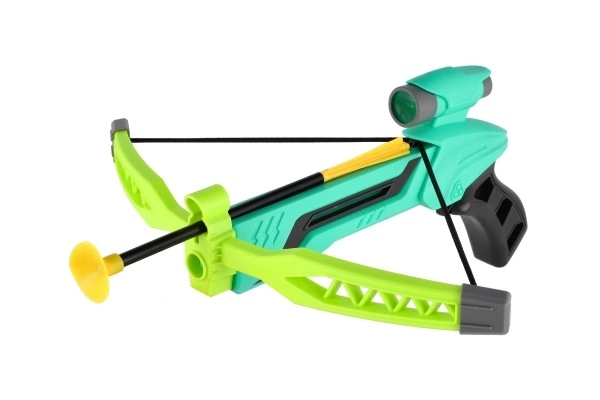 Pistole/kuše s lukem na přísavky plast 25cm + šípy 3ks v krabici 36x21x5cm