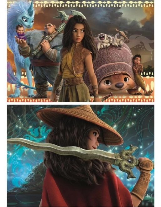 Dřevěné puzzle Raya a drak 2x50 dílků