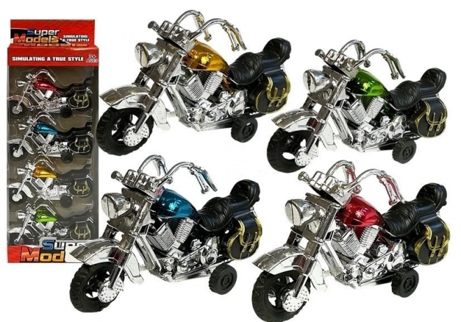 Sada motocyklů s natahovacím mechanismem, 4 kusy