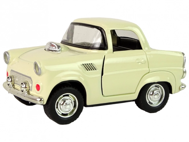 Klasické kovové auto s otevíracími dveřmi a zvukem