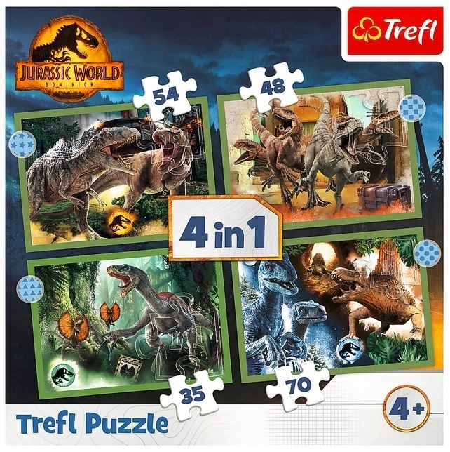 Puzzle 4v1 nebezpeční dinosauři Jurassic World