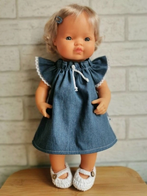 HÁČKOVANÉ BÍLÉ BOTY PRO 38CM PANENKU