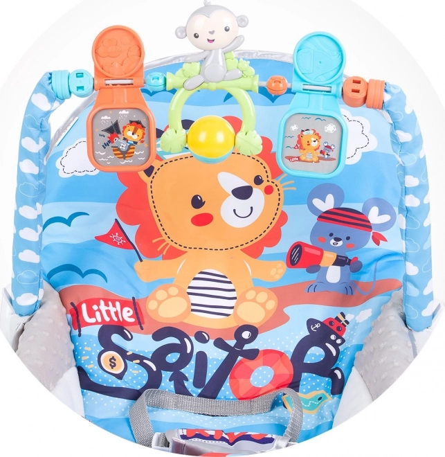 CHIPOLINO Kojenecké lehátko vibrující 2v1 Baby Spa – modré