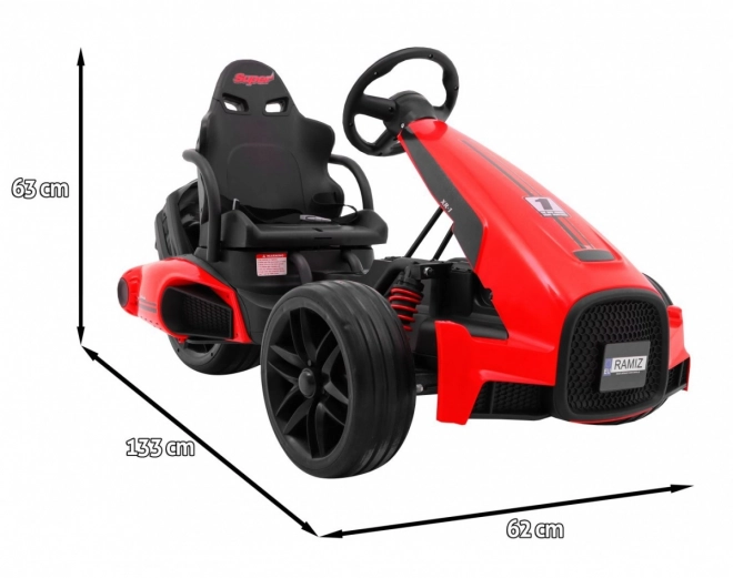 Dětská motokára Bolid XR-1 na baterie Červená + nastavitelná řídítka + tvarované sedadlo