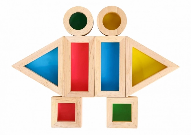 Dřevěné barevné zrcadlové kostky TOOKY TOY