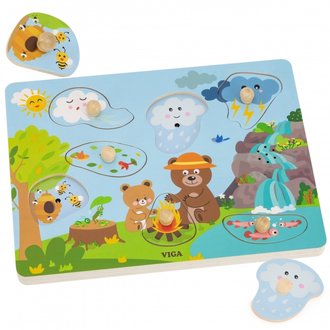Dřevěné puzzle ZVUKY PŘÍRODY od VIGA