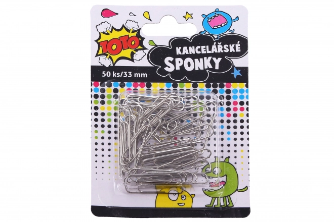 Kancelářské sponky 33 mm, 50 ks