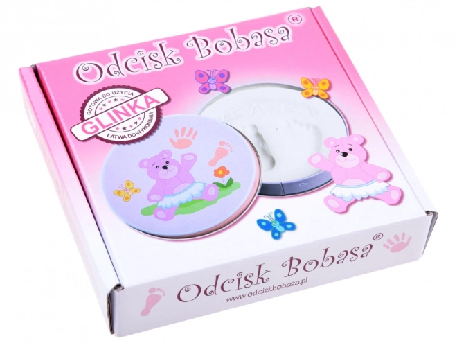Dětský suvenýr s otiskem ruky + hlína ZA4025 RO – Růžová