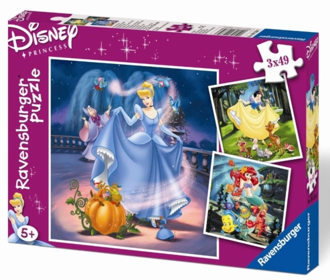 Ravensburger puzzle Sněhurka a Popelka 3x49 dílků