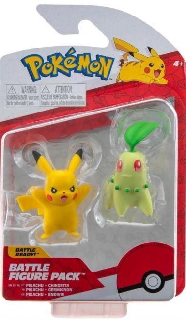 Pokémon Figurka Bitewna Kolekcionerska Pikachu Chikorita 0139