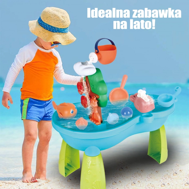 Dětský vodní stůl 2v1 s pískovištěm a vodopádem WOOPIE