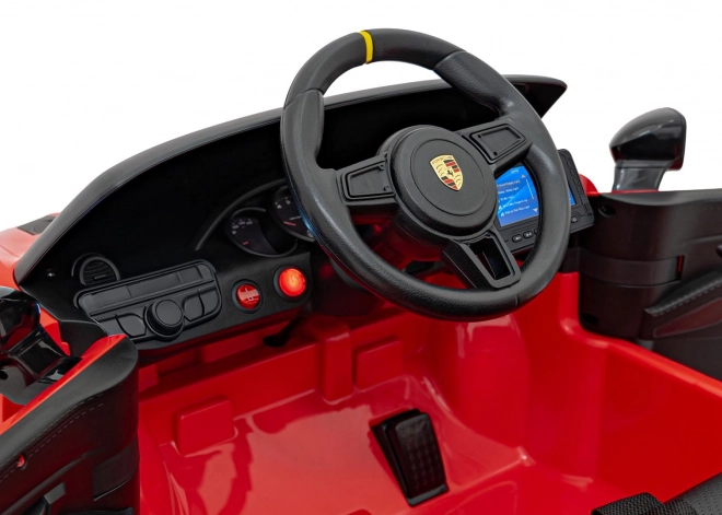 Elektrické autíčko Porsche 718 s MP4 audio panelem – Červené