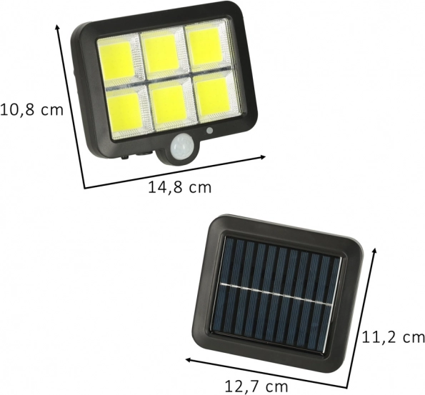 Solární lampa s pohybovým a soumrakovým senzorem 120 LED
