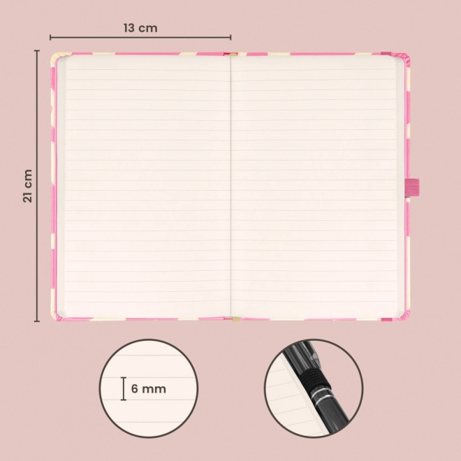 Zápisník NOTIQUE růžový 13 × 21 cm