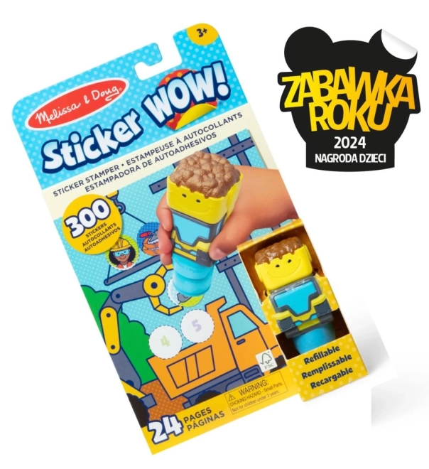 Sticker WOW! Samolepková sada s razítkem Buldozer