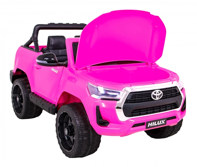 Toyota Hilux na baterie pro děti Růžová + pohon 4x4 + dálkové ovládání + 2 místa k sezení + rádio MP3 + LED
