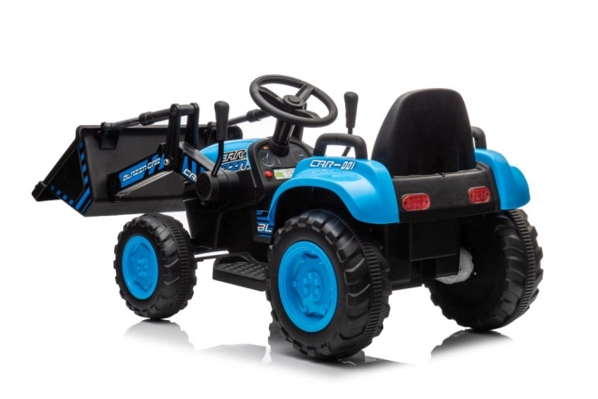 Elektrický dětský traktor s lžící modrý