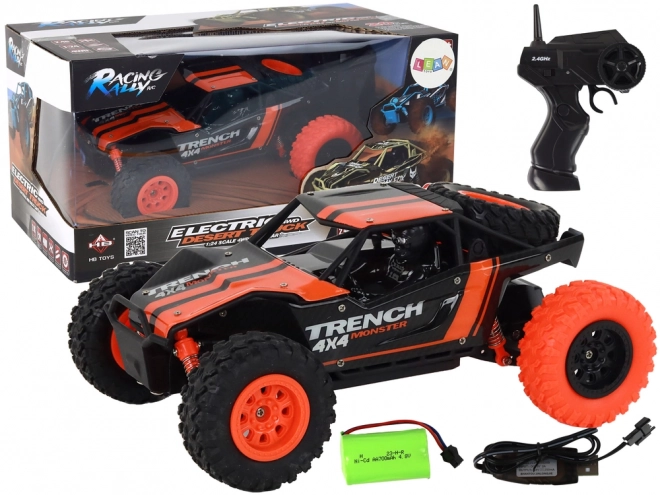 RC terénní auto 1:24 s pohonem 4x4 – oranžové