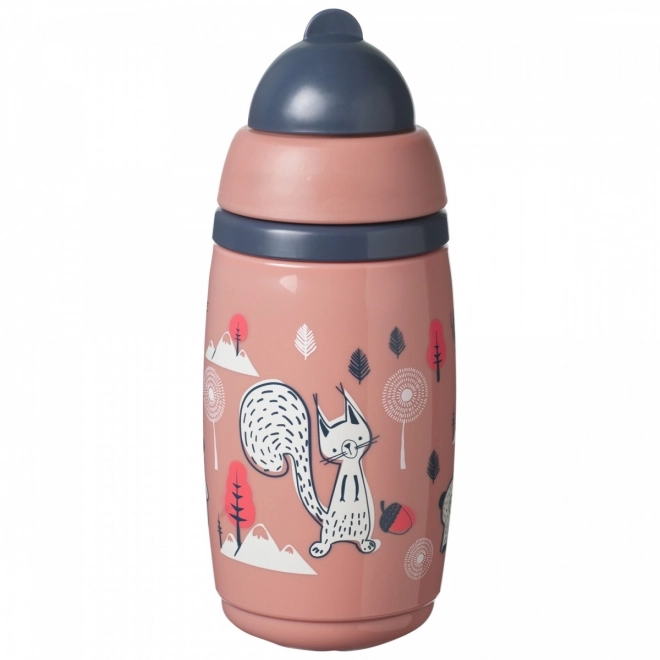 Tommee Tippee růžový termohrnek se slámkou 266 ml
