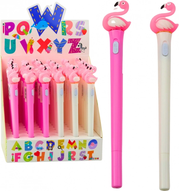 Svítící Flamingo Růžové Pero Modrý Inkoust 0,7mm