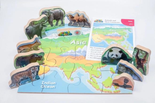 Just Jigsaws 773 Asie a její zvířata - dřevěné puzzle 16 dílů a 10 zvířat