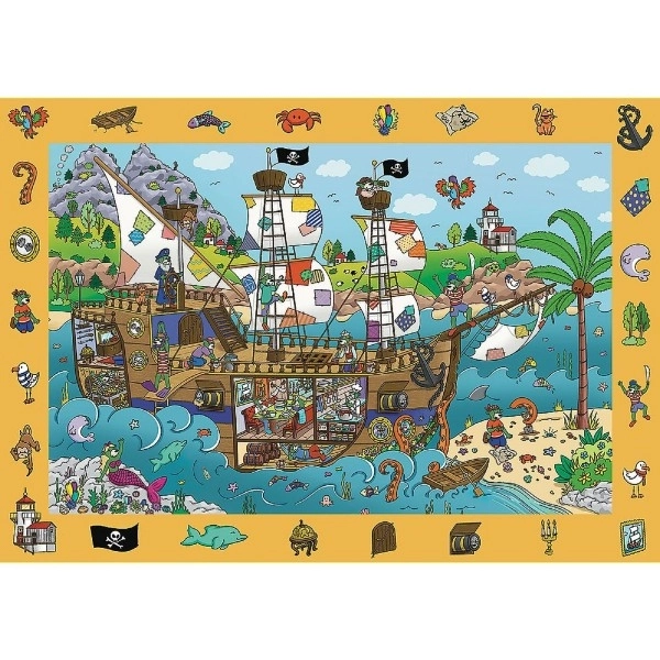 TREFL Puzzle s hledáním obrázků Spy Guy: Pirátská loď 100 dílků