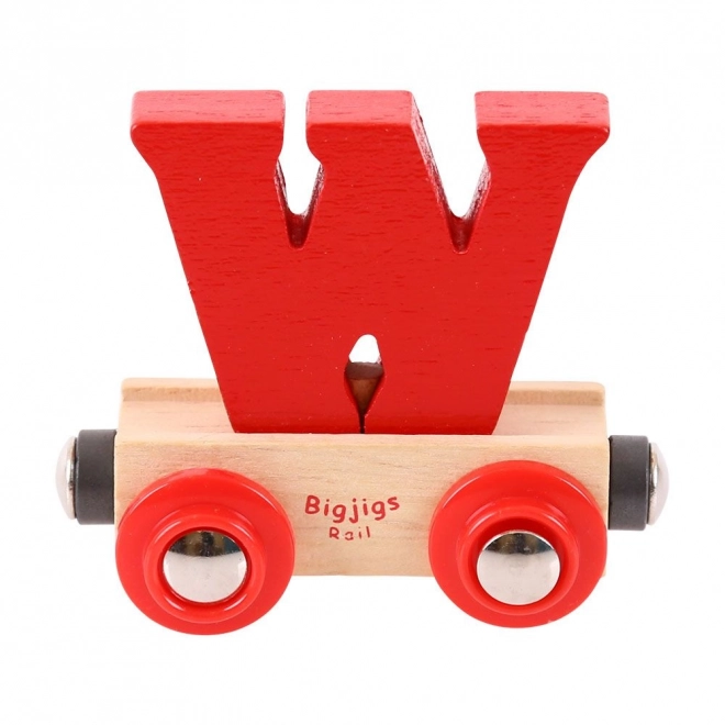 Bigjigs Rail Vagónek dřevěné vláčkodráhy - Písmeno W