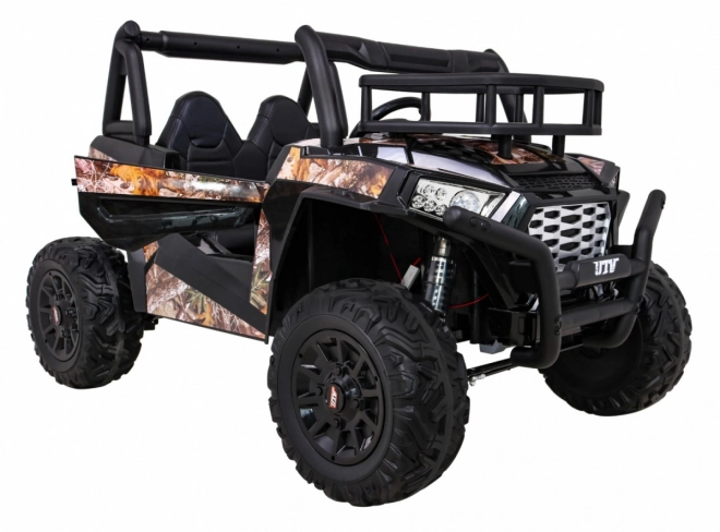 Buggy UTV Off-road pro děti černá + dálkové ovládání + nosič zavazadel + pomalý start + EVA + MP3 LED