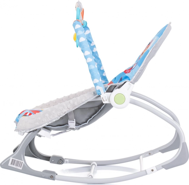 CHIPOLINO Kojenecké lehátko vibrující 2v1 Baby Spa – modré