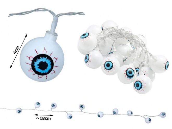 LED girlanda s motivem očí na Halloween