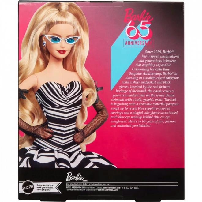 Barbie 65. výročí sběratelská panenka blondýnka