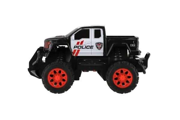 Auto RC policie terénní pick up plast 16cm na baterie v krabici 19x14x13cm