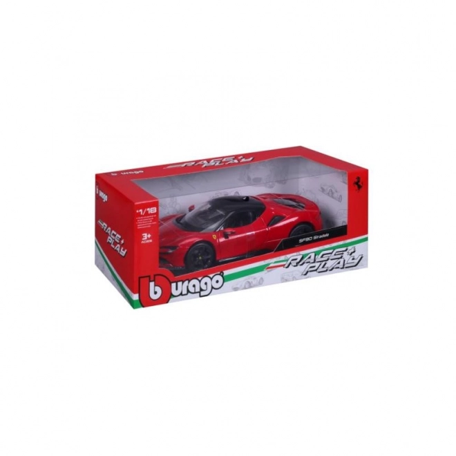 Kovový model Ferrari SF90 Stradale červený 1:18