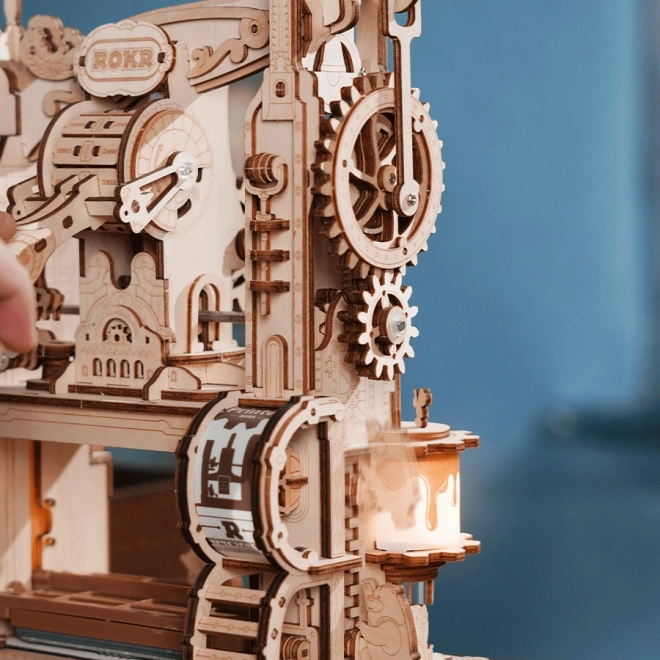 RoboTime 3D dřevěné mechanické puzzle Tiskařský lis